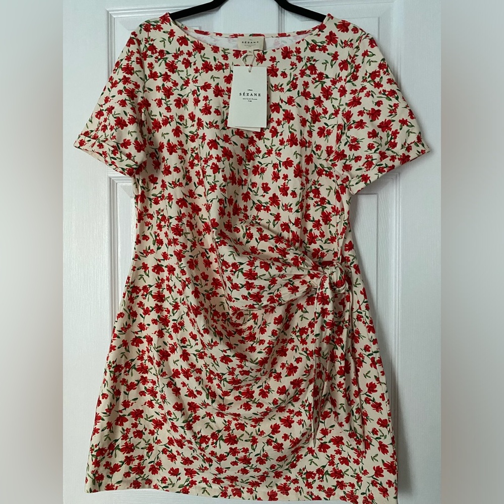 Sezane Pippa Short Dress in Coral Flowers
